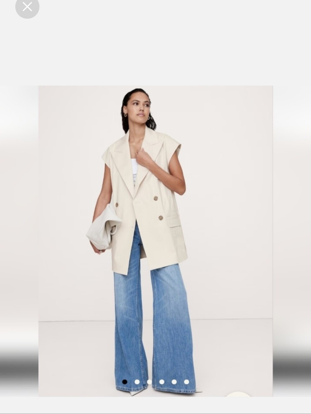 *ISO* Banana Republic Off White Double Breasted Vest